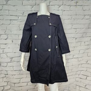 Sportmax Navy Swing Trench Jacket